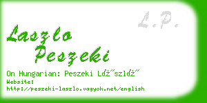 laszlo peszeki business card